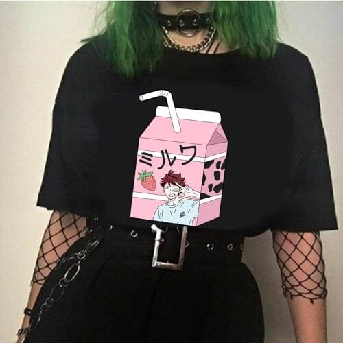 Japanese Anime Haikyuu T Shirt Men Funny Cartoon T-shirt Casual Cool Streetwear Tshirt Couple Hip Hop Top Tee Male