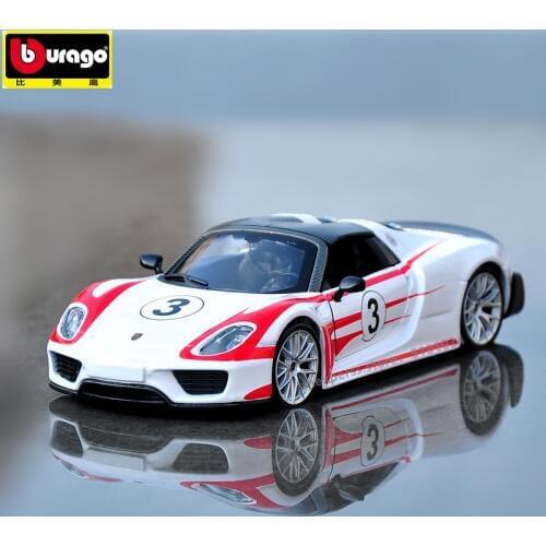 Bburago 1:24 Porsche 918 track version Convertible alloy car model simulation car decoration collection gift toy