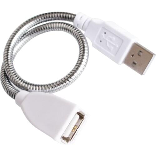 Desk Lamp USB Power Cable Extension Cord Flexible Metal Hose USB Desk Light