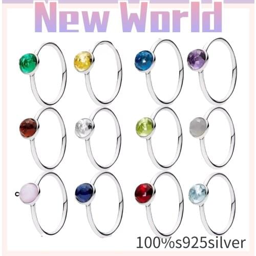 2021 brand new 100% 925 sterling silver creative DIY charm color crystal ring for your girlfriend anniversary gift