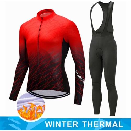 New 2022 Winter Thermal Fleece Cycling Jersey Set Long Sleeve Bicycle Clothing MTB Bike Wear Maillot Ropa Ciclismo Cycling Set