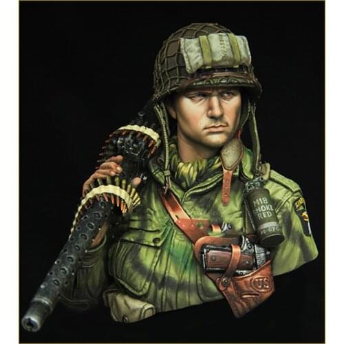 New Unassembled 1/10 US AIRBORNE soldier bust winter 1944 Resin Kit DIY Toys Unpainted resin model