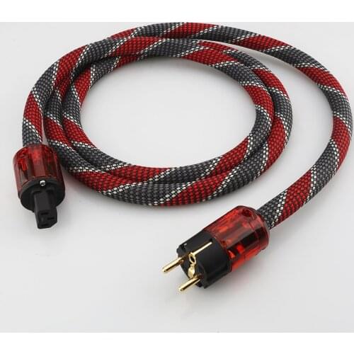 New P122+DW38 Audiocrast HI-End OFC Schuko Mains Power Cord Cable HIFI EU Power Plug P046E+C046 Audiophile Power Cable