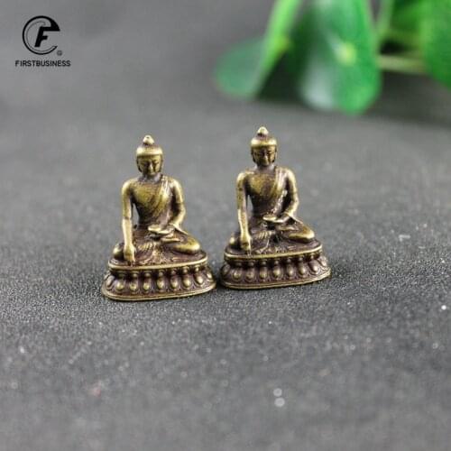 Hollow Copper Tathagata Buddha Statue Home Decoration Brass Sculpture Retro Living Room Office Desk Ornament Miniatures Figurine