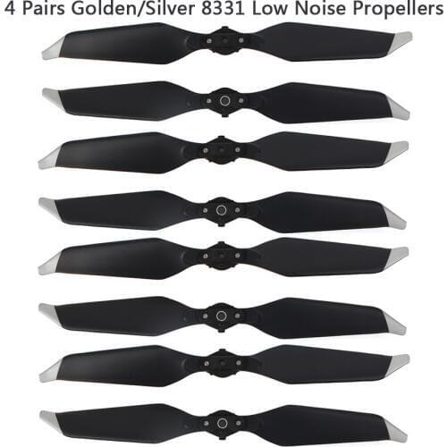 4 Pairs Mavic Pro Platinum 8331 Propeller Low Noise Quick-Release Propellers ( Golden/Silver ) for DJI Mavic Pro Accessories