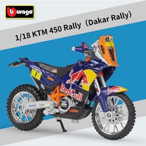 Bburago 1:18 Diecast 450 RALLY Daker Rally 450 SX-F #5 2014 SX-F #84 2018 Factory Edition Road Racing Alloy Metal Motorcycle