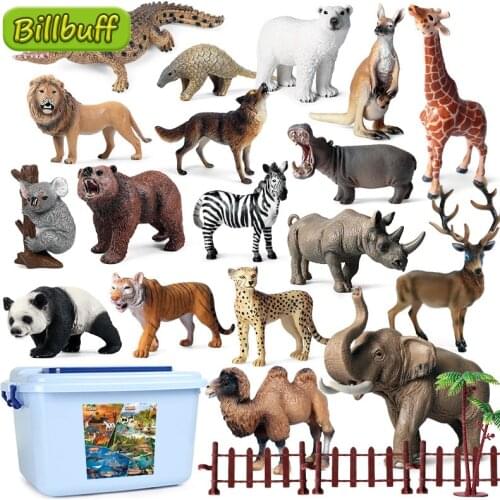 Luxury Suit Jungle Wild Lion Aniaml Zoo Simulation Tiger Elephant Giraffe Action Figures Farm Figurines Model Toys for chilldren