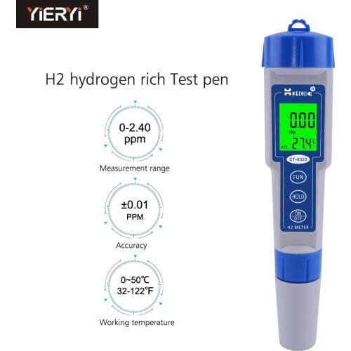 Yieryi CT-8023 Hydrogen-rich Water Quality Testing Pen 0-2400ppb /0-2.40ppm Hydrogen Generators H2 Hydrogen Meter For Health