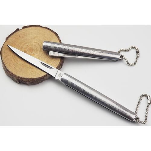 EDC Folding Knife Outdoor multifunctional portable key knife Stainless Steel Chain Survival Tool Military Camping Knives 2 Color