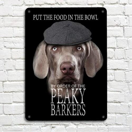 Weimaraner Dog Sign Print Metal Sign 8x12 inch Retro Home Kitchen Bar Pub Wall Decor