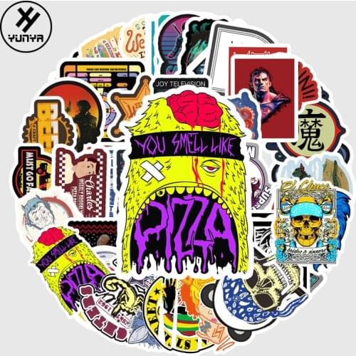 50pcs Hipster Stickers Aesthetic Graffiti Luggage Laptop Scrapbook Stickers for DIY Skateboard Notebook Phone Guitar Car Sticker