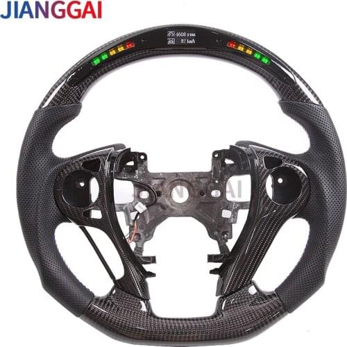 Carbon Fiber LED Steering Wheel Fit For Honda accord 9th 2013-2017 Perforated Leather Racing Wheel