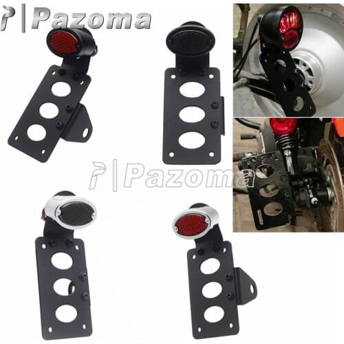 Universal Motorcycle Tailight Stop LED Tail Light For Harley Chopper Cruiser Cafe Racer Axle Mount License Plate Light Bracket