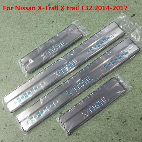 External door sill Stainless steel Scuff Plate Car accessorie For Nissan X-Trail X trail T32 2014-2017