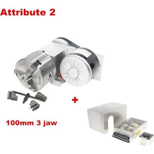 High Speed A 4th Rotary Axis Chuck 100mm Dividing Head 3 4 Jaw with Power Supply Speed Controller for Cnc Wood Lathe Machine