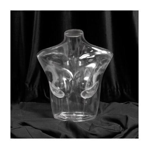Female Transparent Plastic Mannequin Torso For Underwear Cloth Display
