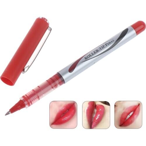 1pc Red Embroidery Waterproof for Lip Skin Marker Pen Tattoo Skin Marker Lip Positioning Inportent Pen Tattoo Tools