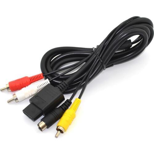 10PCS a lot AV TV S-Video Cable Cord for S-N-E-S GameCube for S-F-C for N-64 Game Cable