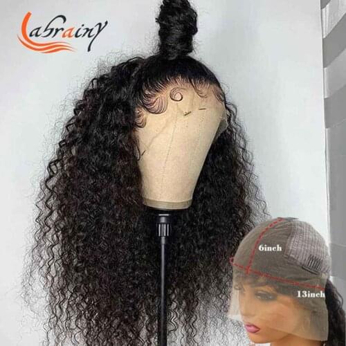 13x6 HD Lace Frontal Human Hair Kinly Curly Wigs Deep Wave 13x4 Lace Front Pre Plucked Nature Hairline With Baby Hair For Women