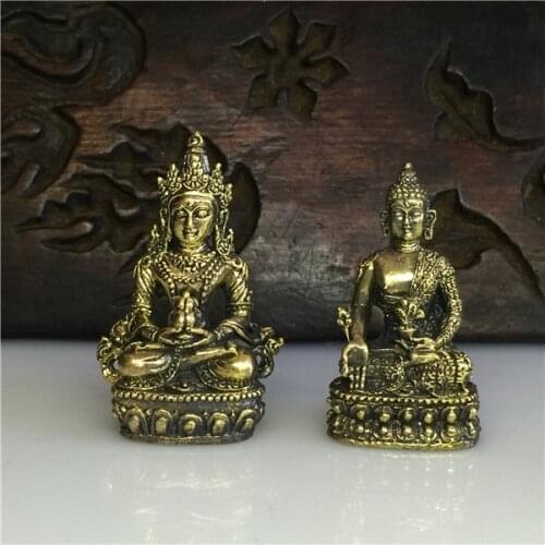 2PCS # travel pocket altar Safety efficacious Protection # small Tibetan Buddhism the Medicine Buddha Amitabha Buddha statue