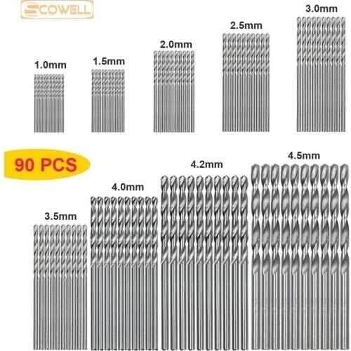 30% off 90pcs Mixed HSS M2 Fully ground Twist Drill Bits Jobber Drill Bits Kit DIN338 for stainless steel hard metal