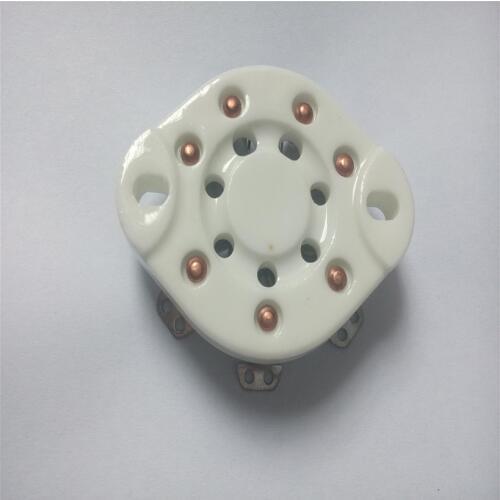4pcs ceramic tube socket seat GZC7-13 7 pin seat tube socket silver foot for 1625 FU25 amplifier