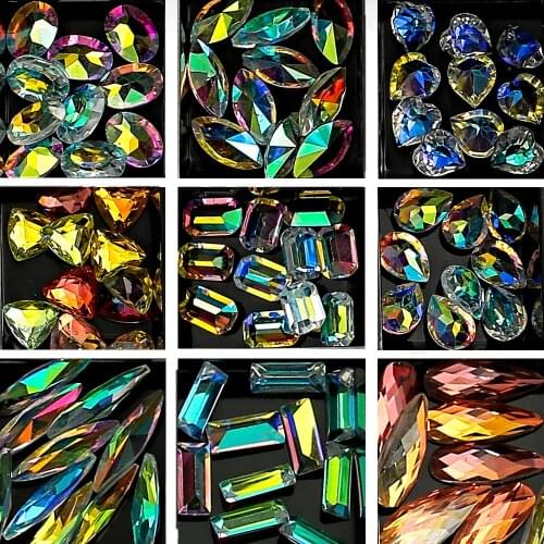 3D AB Diamond Gems Nail Glitter Rhinestone Glass 12 Boxs/Set Crystal Nail Art Decor nail art decorations ozdoby do paznokci