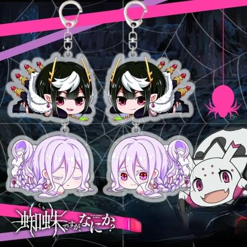 Anime Acrylic Keychain Charm So I'm A Spider, So What? Kumo Desu Ga, Cartoon Mascot Pendant Keyring Cosplay Props Key Chain Gift