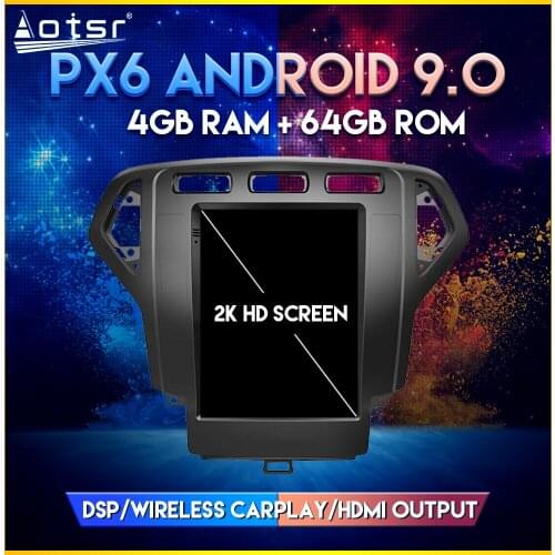 Car GPS Radio For Ford Mondeo 2007-2010 PX6 Android 9.0 Tesla style Vertical screen Car GPS Navigation Player DSP CARPLAY
