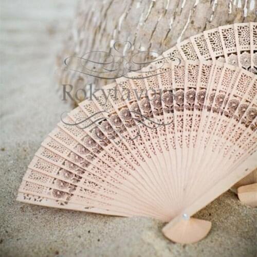 FREE SHIPPING 50PCS Personalized Wood Fans Bridal Shower Wedding Party Favors Anniversary Gifts Event Giveaways Supplies