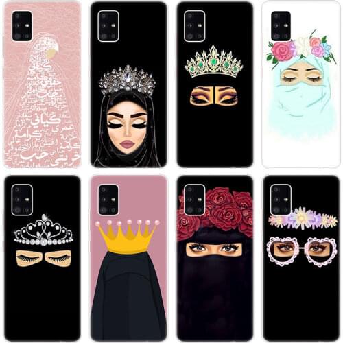 Arab Woman Niqab Face eye Soft Case for Samsung Galaxy A12 A02 A03S A21S A22 A32 A52 A72 A82 S21 Plus FE Ultra M02S M12 Cover