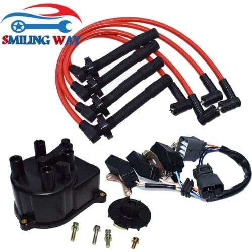 Ignition Distributor Cap Motor & Wires & Connector Plug Harness For Honda Civic Civic del Sol 1.5L 1.6L 1992 1993 1994 1995