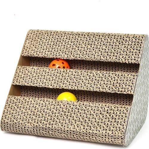 Cat toy cat claw board spot wholesale pet grinder bell interesting grab board corrugated cat scratch board 28*19*19CM