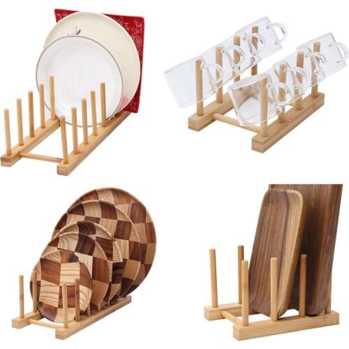 Pot Lid Extended Wood Plate Rack Spoon Holder Shelf Cooking Dishes Tray Stand Accessories Storage Kitchen Organizer Bookshelf