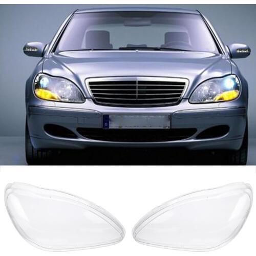 Mayitr 1 Pair Right Left Side Headlight Clear Lens Cover For Benz W220 S600 S500 S320 S350 S280 1998-2005 Transparent Housing