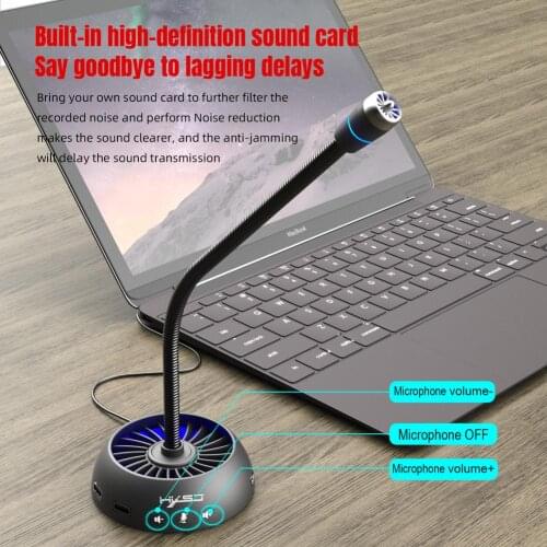 Microphone Rgb Luminous And Flexible Usb Mic Drive-free Voice Chat Video Conference Computer Mic