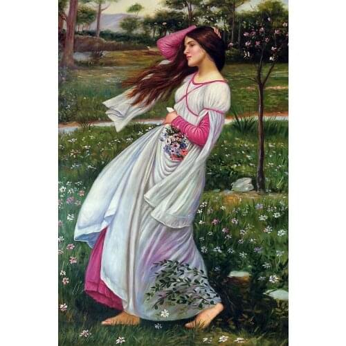 Original Quality Decorative Art Painting for Office Room Decoration Windflowers, 1902 by John William Waterhouse Portrait Art