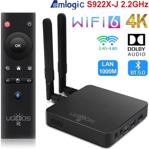 UGOOS AM6 Plus Android 9.0 TV Box S922X-J 2.2GHz 4GB 32GB 2.4G 5G Dual WiFi 1000M LAN Bluetooth 4K Smart Set Top Box