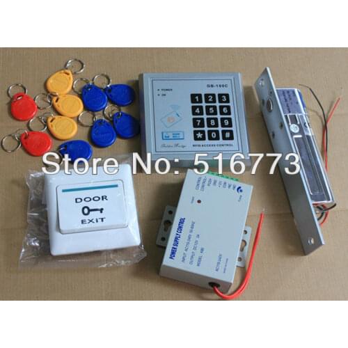 RFID Proximity Card Door Access Control System with lock, power supply, cards GB-100C