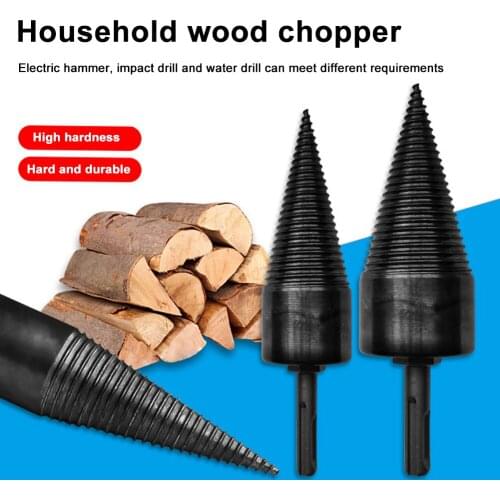 32mm Firewood Splitter Drill Bit Hex Square Round Shank Split Cone Reamer Punch Driver Step Drill Split Drill Woodworking Tool