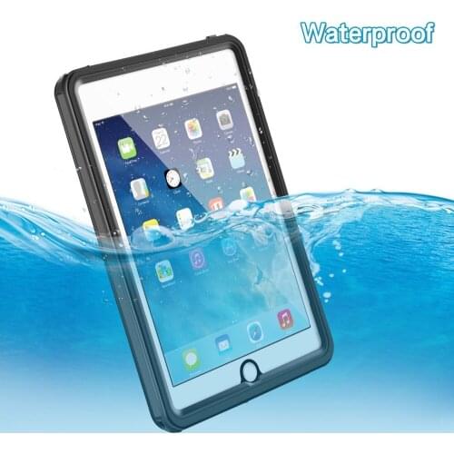 IP68 Waterproof Case For iPad mini 4 Shockproof Dustproof Anti-scratch Thin Transparent Cover Skin Black fit for 7.9 inch