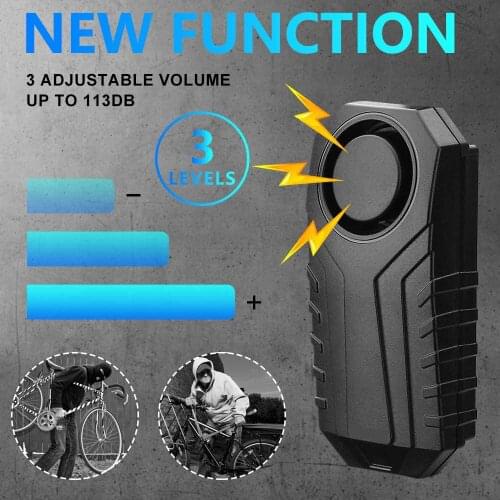 Waterproof Bike Motorcycle Electric Bicycle Security Anti Lost Wireless Remote Control Vibration Detector Alarm
