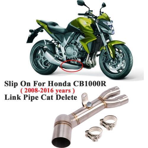 Slip On For Honda CB1000R 2008 - 2016 Motorcycle Exhaust Escape Stainless Steel Middle Link Pipe Cat Delete Eliminator Enhanced