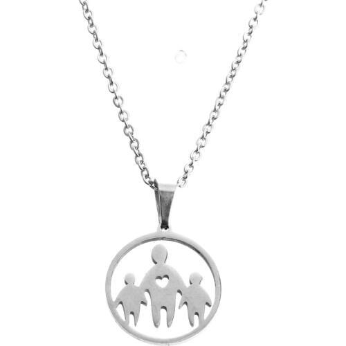 Everfast 1pc Stainless Steel Necklace Family Love Pendant O Chain Chokers Necklaces Gift For Sisters Couples Lucky Gift