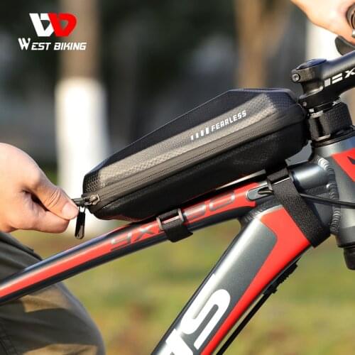 1PCS Bicycle Front Bag Mountain Road Bike Front Beam Bag Cycling Bag EVA Hard Shell Bag Riding Equipment Bicycle Bags & Pannier