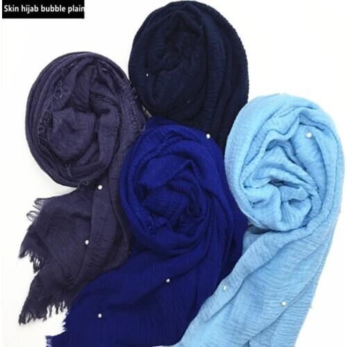 100pcs Women skin hijab pearl bubble plain Maxi scarf shawl fashion muslim hijabs hot sale scarves shawls islamic hijabs