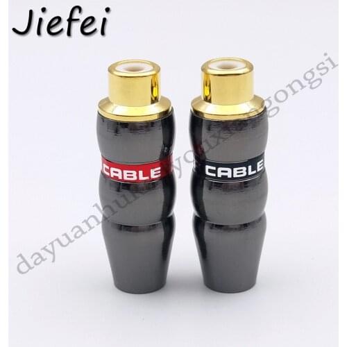 2pcs New High Quality RCA Male Plug Gold-plated RCA Connector Adapter Support 6mm Cable Audio Connector For TV amplifier