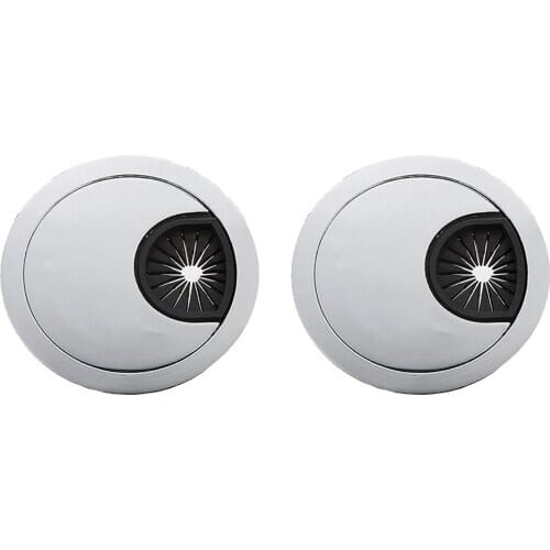 2x Desk Grommet Zinc Alloy Wire Organizer Computer Cable Hole Cover Plug 5cm