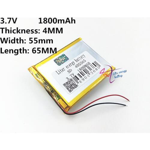 3.7V polymer lithium battery 045565 405565 1800mah Liter energy battery for mobile battery navigation battery