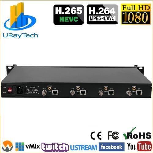 4 Channels HEVC H265 HD-SDI 3G-SDI IPTV Encoder Streaming SDI To IP Encoder Server UDP Multicast SDI Encoder Hardware H264